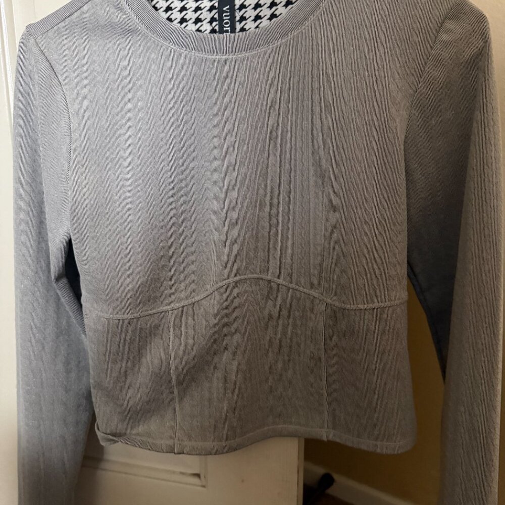 Vuori Long Sleeve Shirt Chilled Out Houndstooth Mock Top Medium - Picture 2 of 3